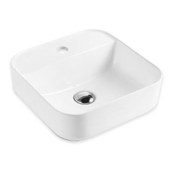 BOWL CUADRADO BLANCO C/PORTA GRIFERIA C/REBOSE