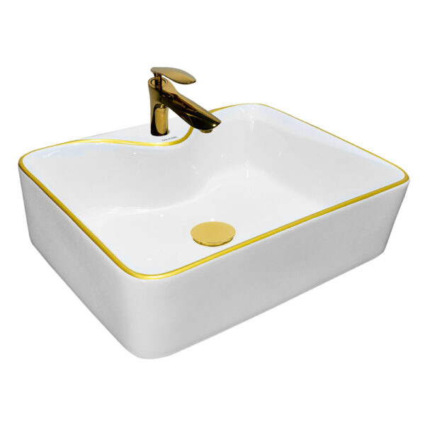 BOWL IGUAZU WHITE GOLDEN